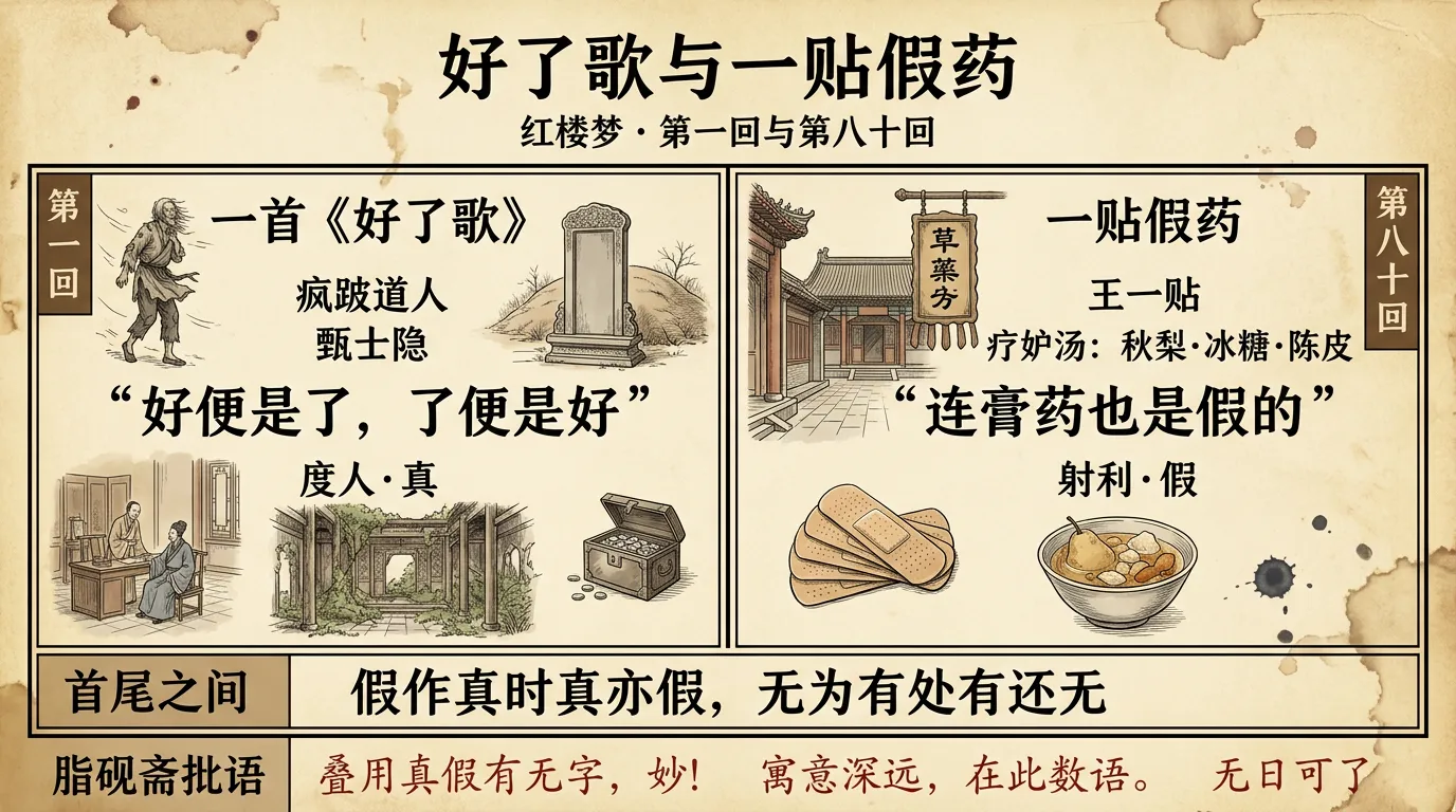 好了歌与一贴假药:《红楼梦》第一回与第八十回